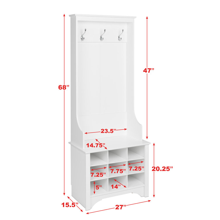 Angelica Hall Tree 27 Wide with Bench and Shoe Storage